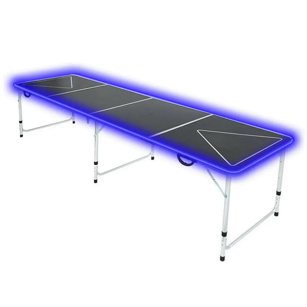 Large Led Light Up Foldable Beer Pong Table 8 Ft 1