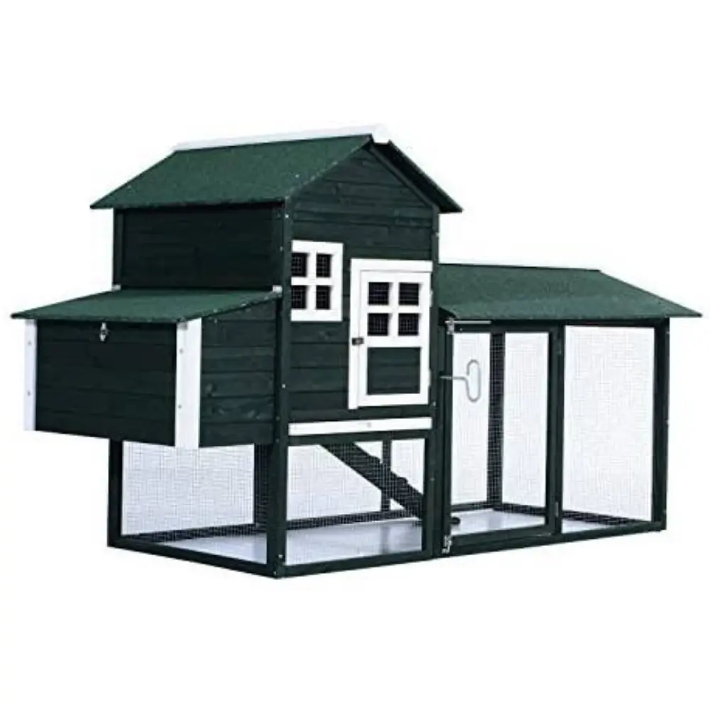 Large Spacious Portable Wooden Backyard Chicken Coop 84" 1