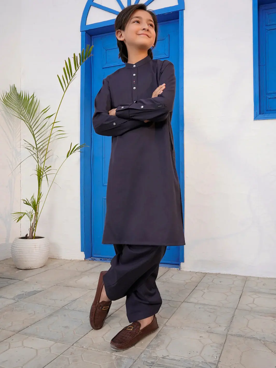 Grey Blended Kameez Shalwar - Altet-Ks-002-R1 1