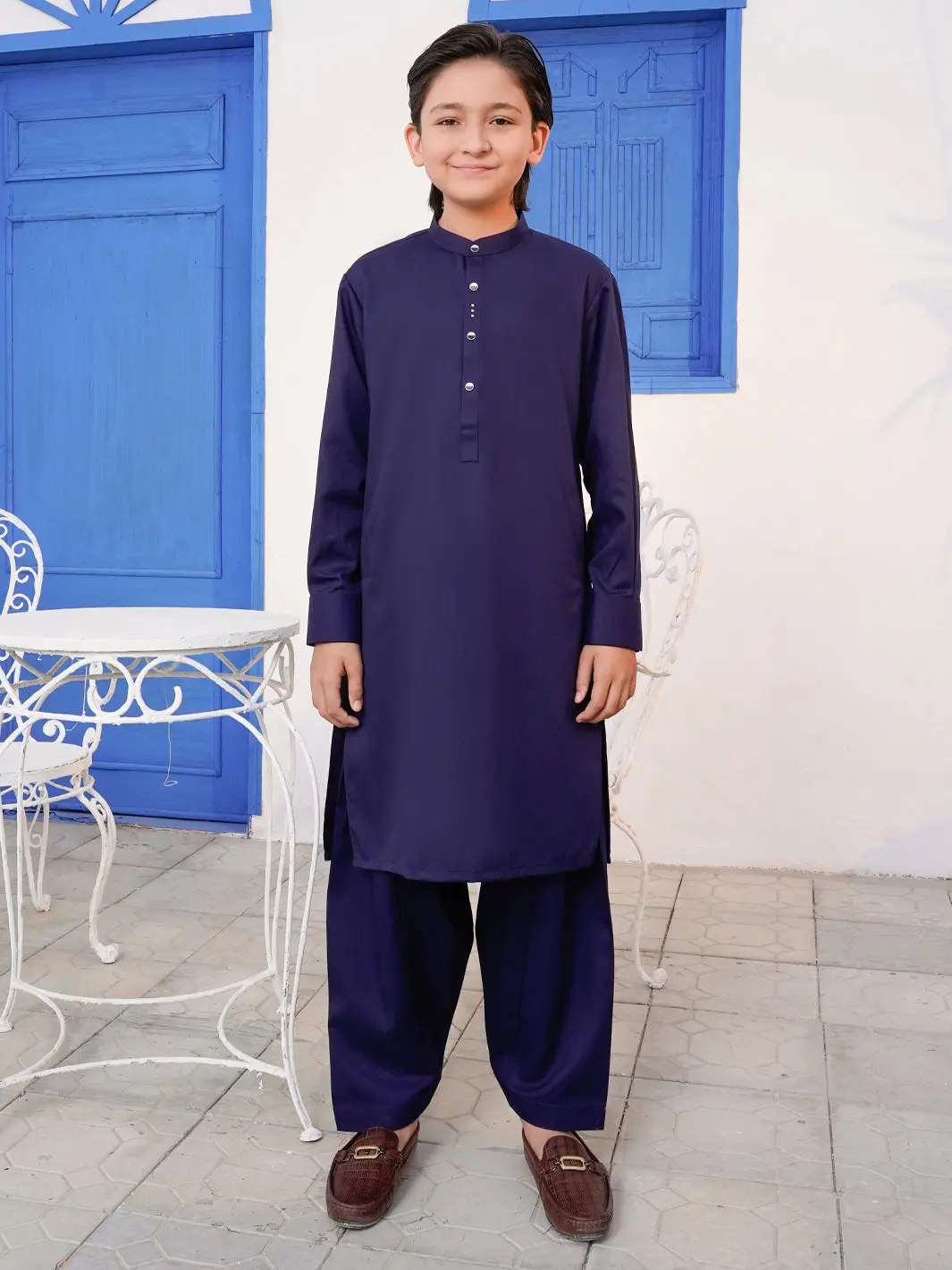 Midnight Blue Blended Kameez Shalwar - Altet-Ks-003-R2 1