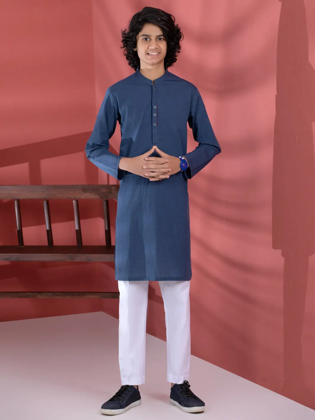 Blue Cotton Boy Kurta - Alt-K-003 1