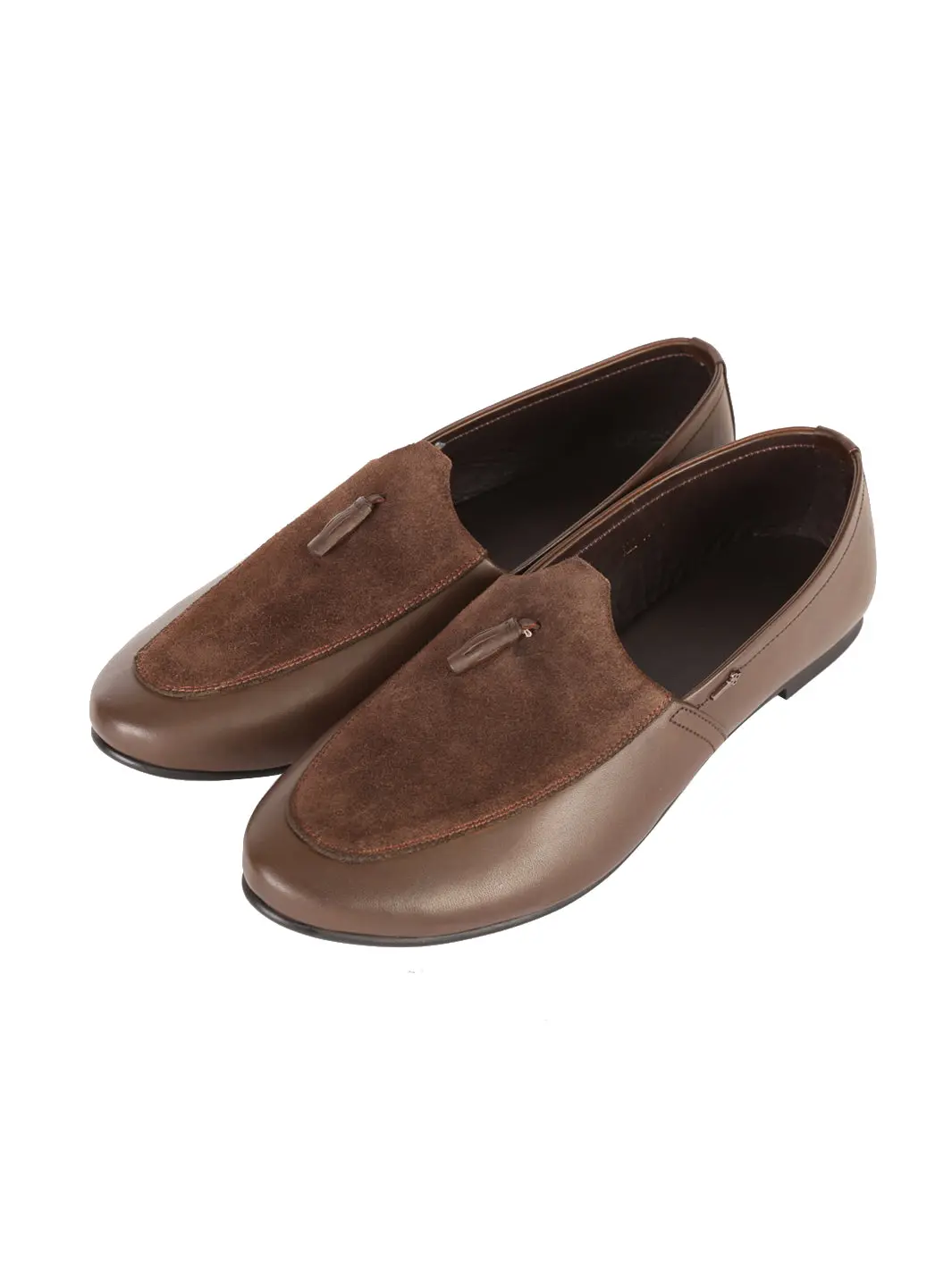 Brown Leather-Suede Slip-On - Al-Msho-004-20 1