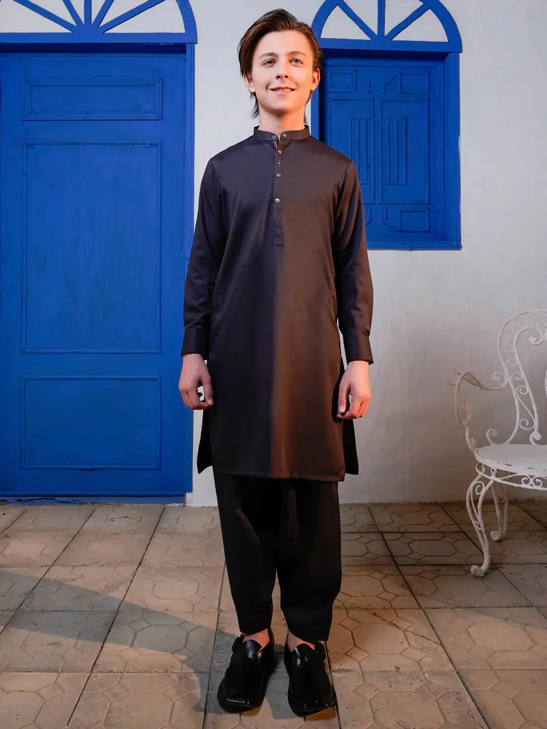 Black Blended Kameez Shalwar - Altet-Ks-004-R1 1