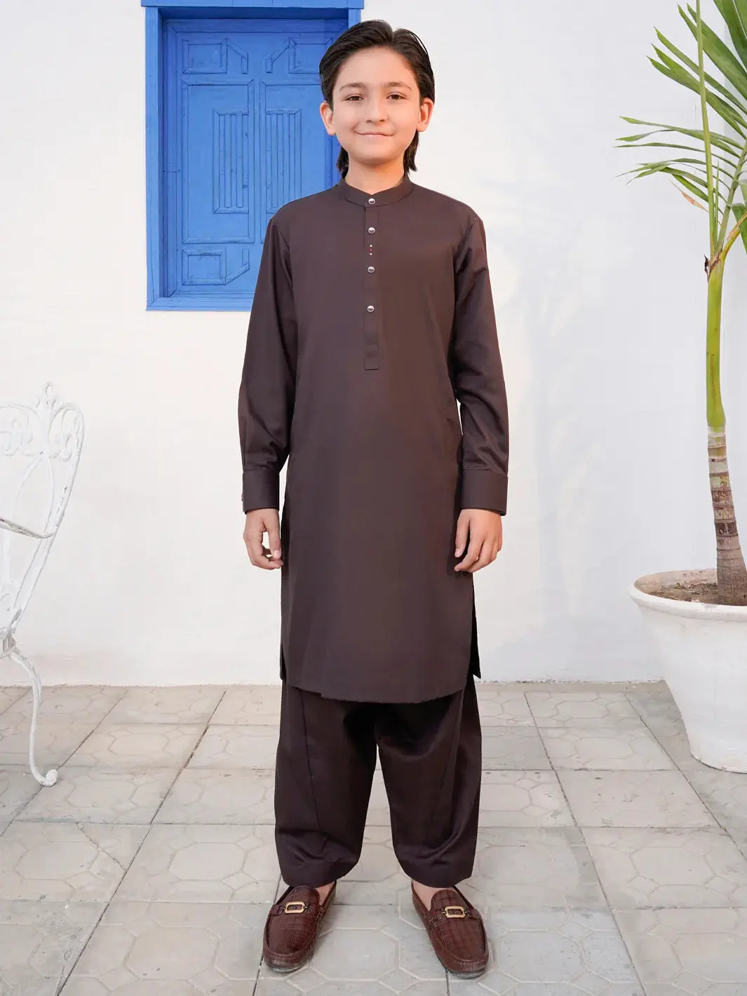 Brown Blended Kameez Shalwar - Altet-Ks-005-R1 1