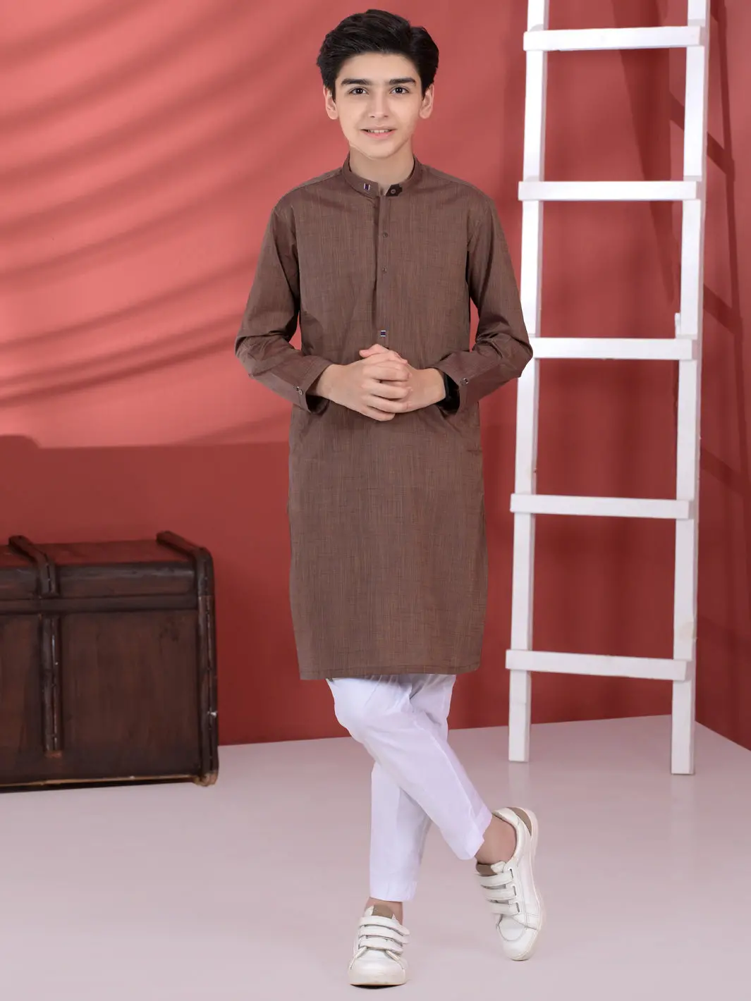Brown Cotton Boy Kurta - Alt-K-010 1