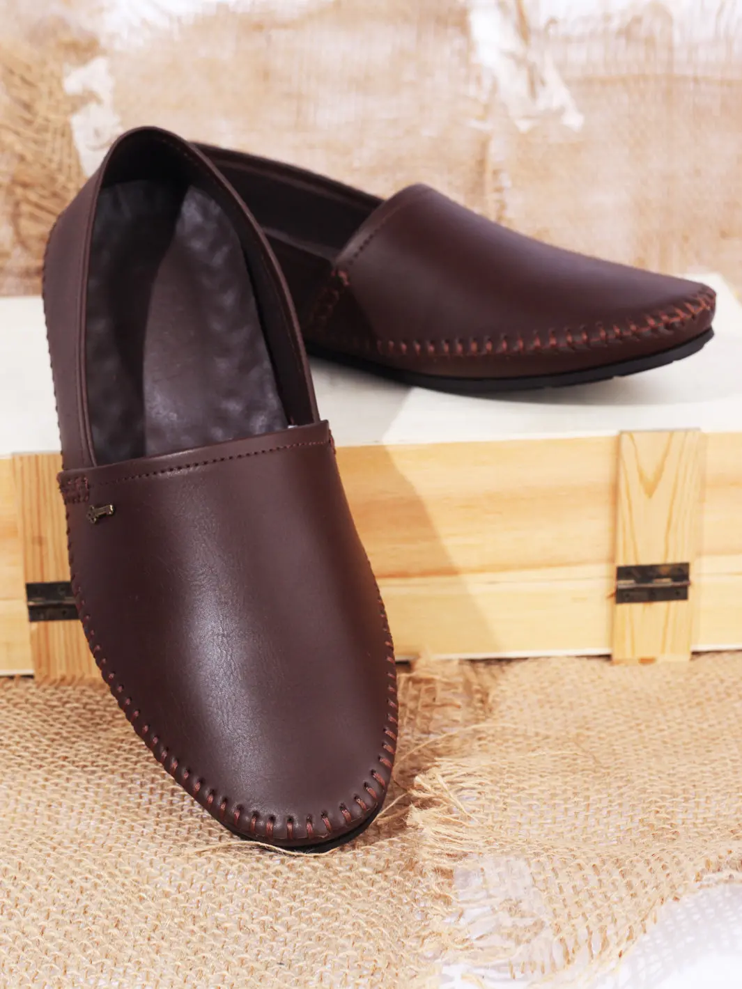 Coffee Leather Slip-On - Al-Msho-012-R1-21 1