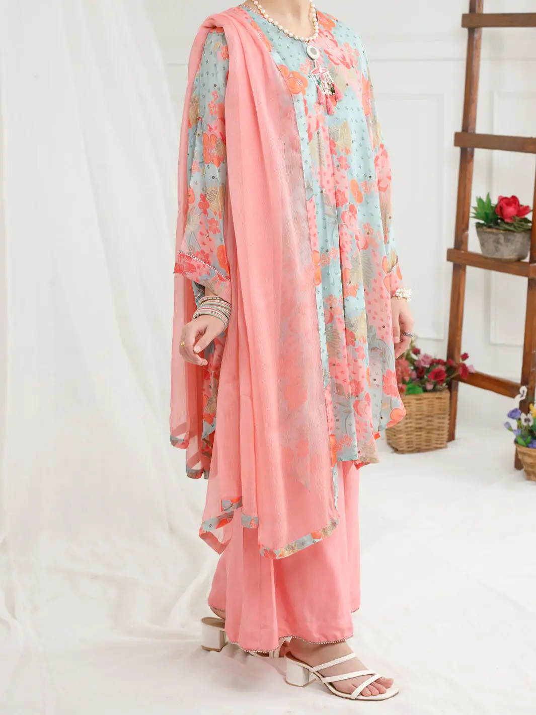 Light Pink Georgette 3 Piece Stitched - Alt-3Ps-Ls-1152 1