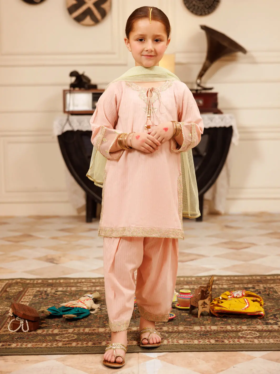 Light Pink Cotton Lurex Formal 3Pc Stitched - Algr-3Ps-Ls-024 1
