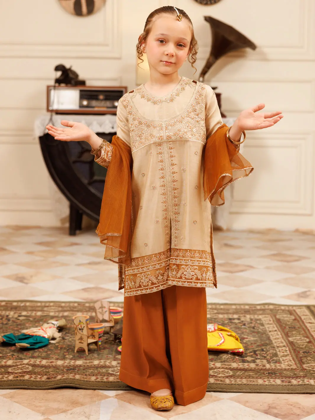 Light Brown Formal 3Pc Stitched - Algr-3Ps-Ls-031 1