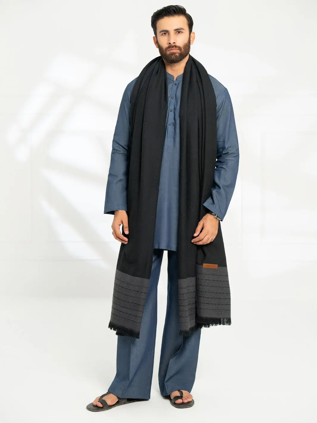 Black Casual Shawl - Al-Sh-037 1
