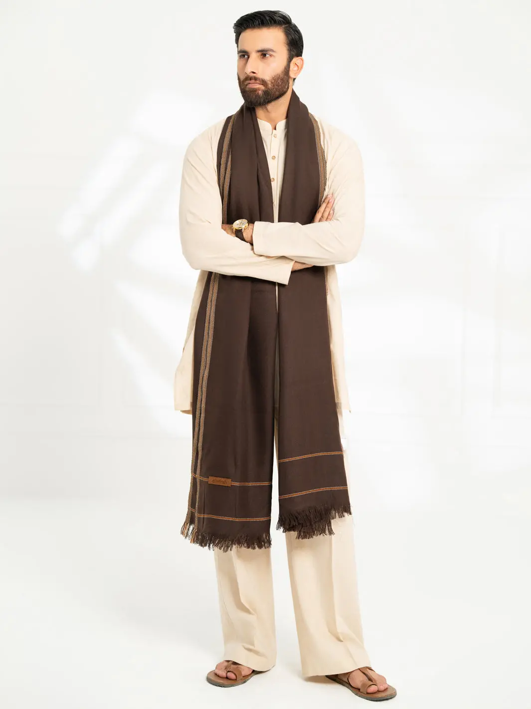 Dark Brown Casual Shawl - Al-Sh-045 1