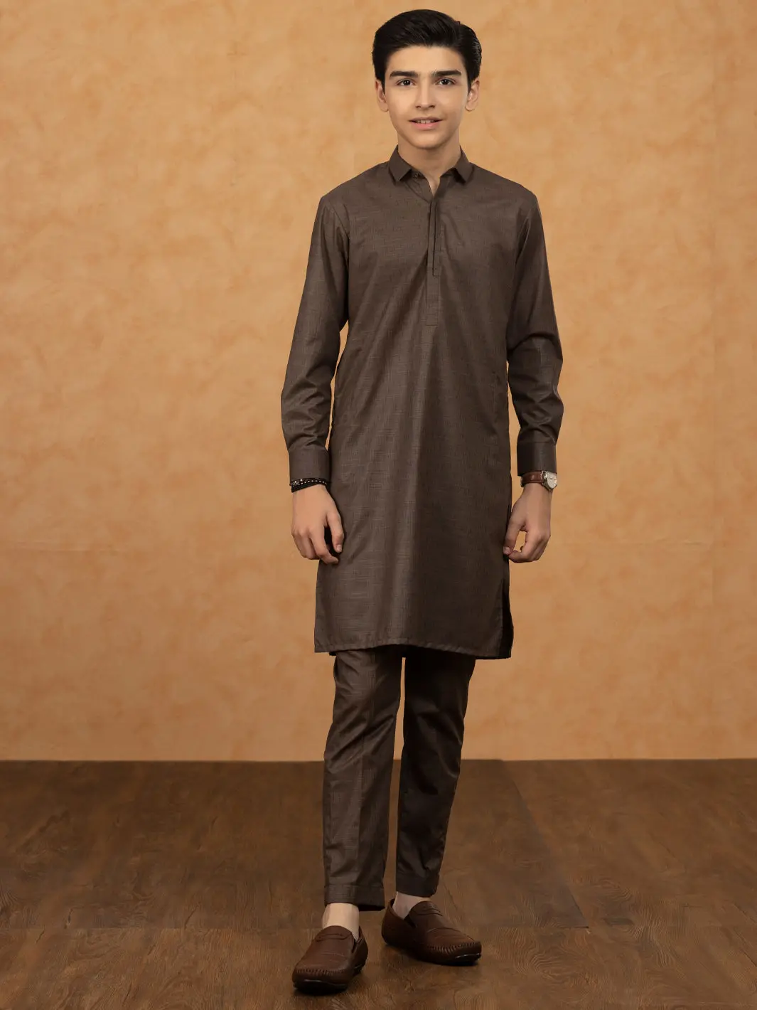 Brown Blended Kurta Trouser - Alt-Kt-044 1