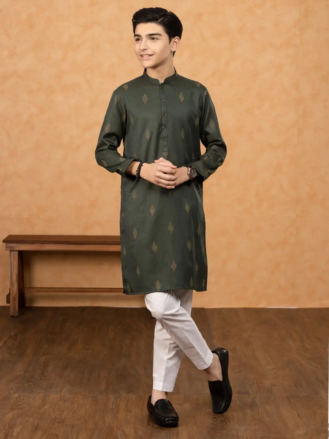 Green Blended Kurta - Alt-K-047B 1