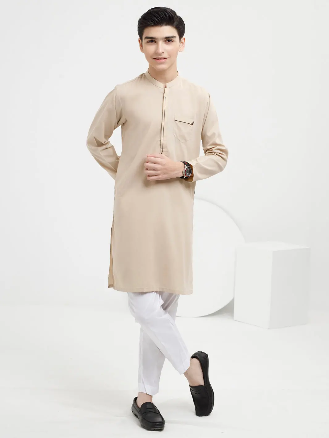 Beige Blended Kurta - Alt-K-048 1