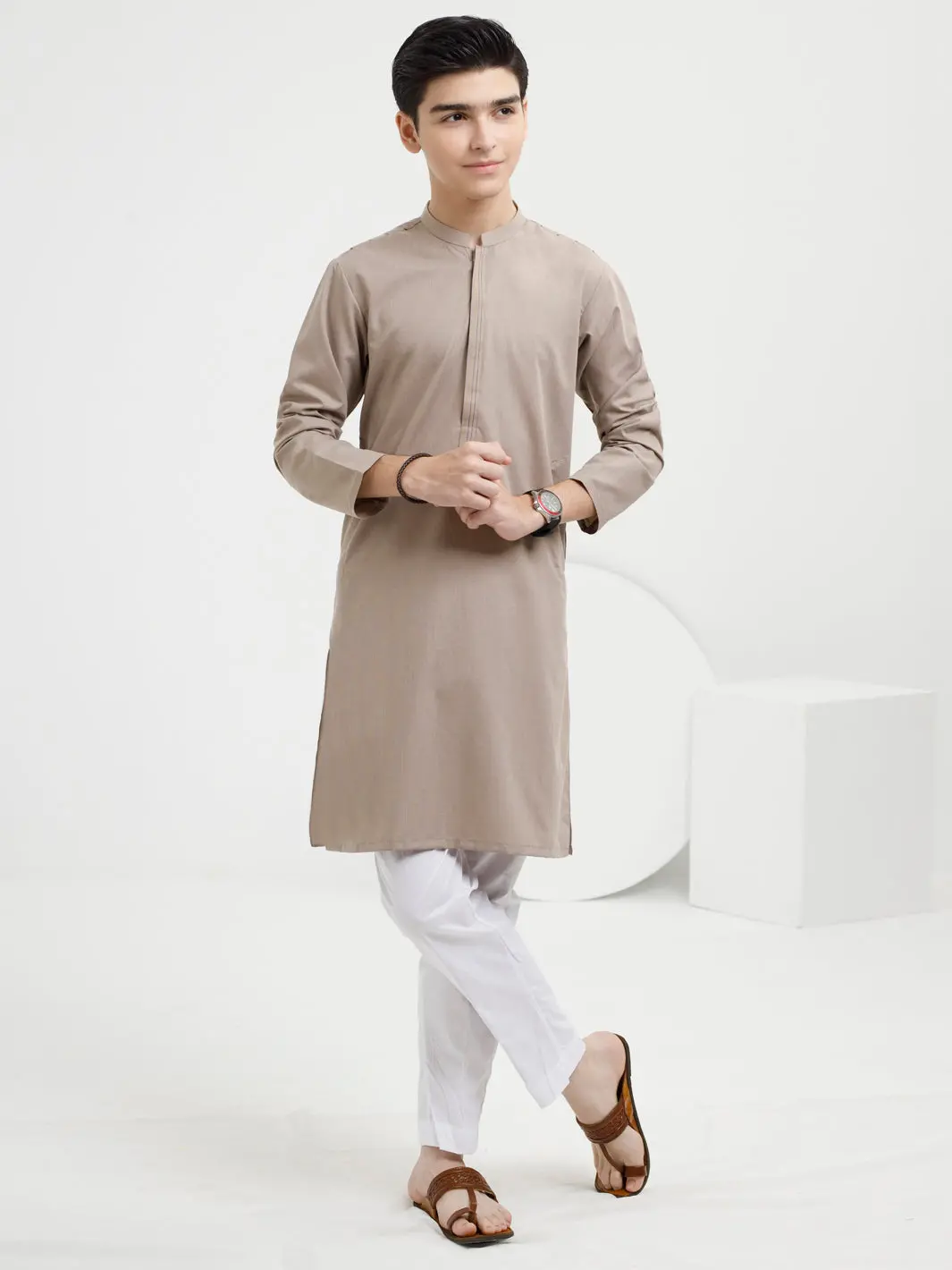 Dark Beige Blended Kurta - Alt-K-050 1