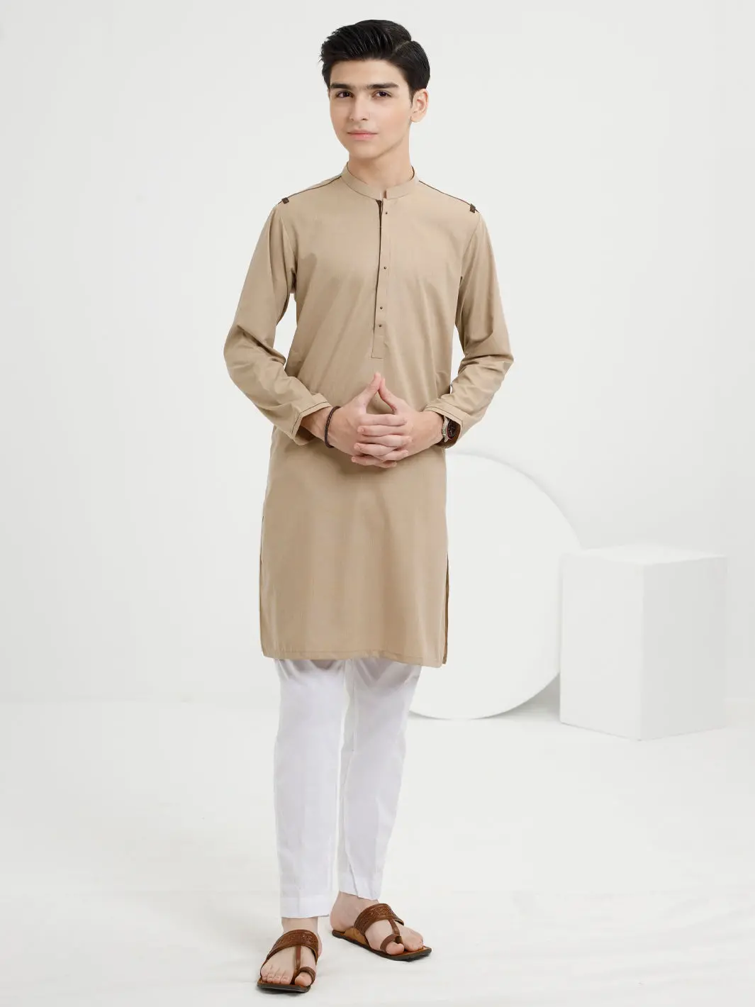 Khaki Blended Kurta - Alt-K-051 1