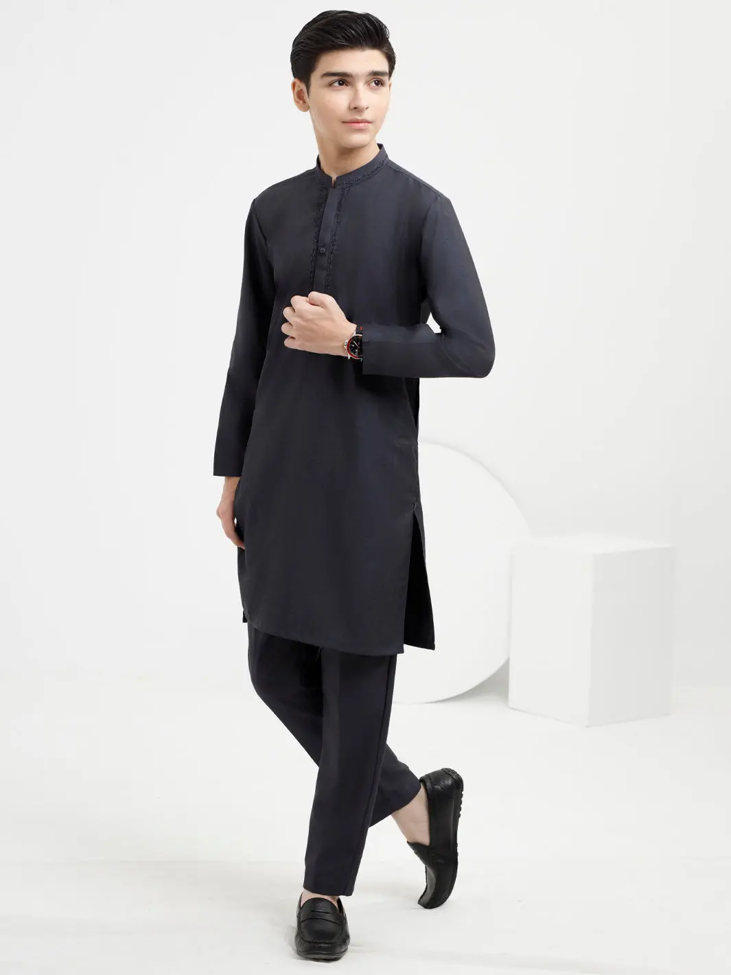 Charcoal Grey Blended Kurta Trouser - Alt-Kt-055 1