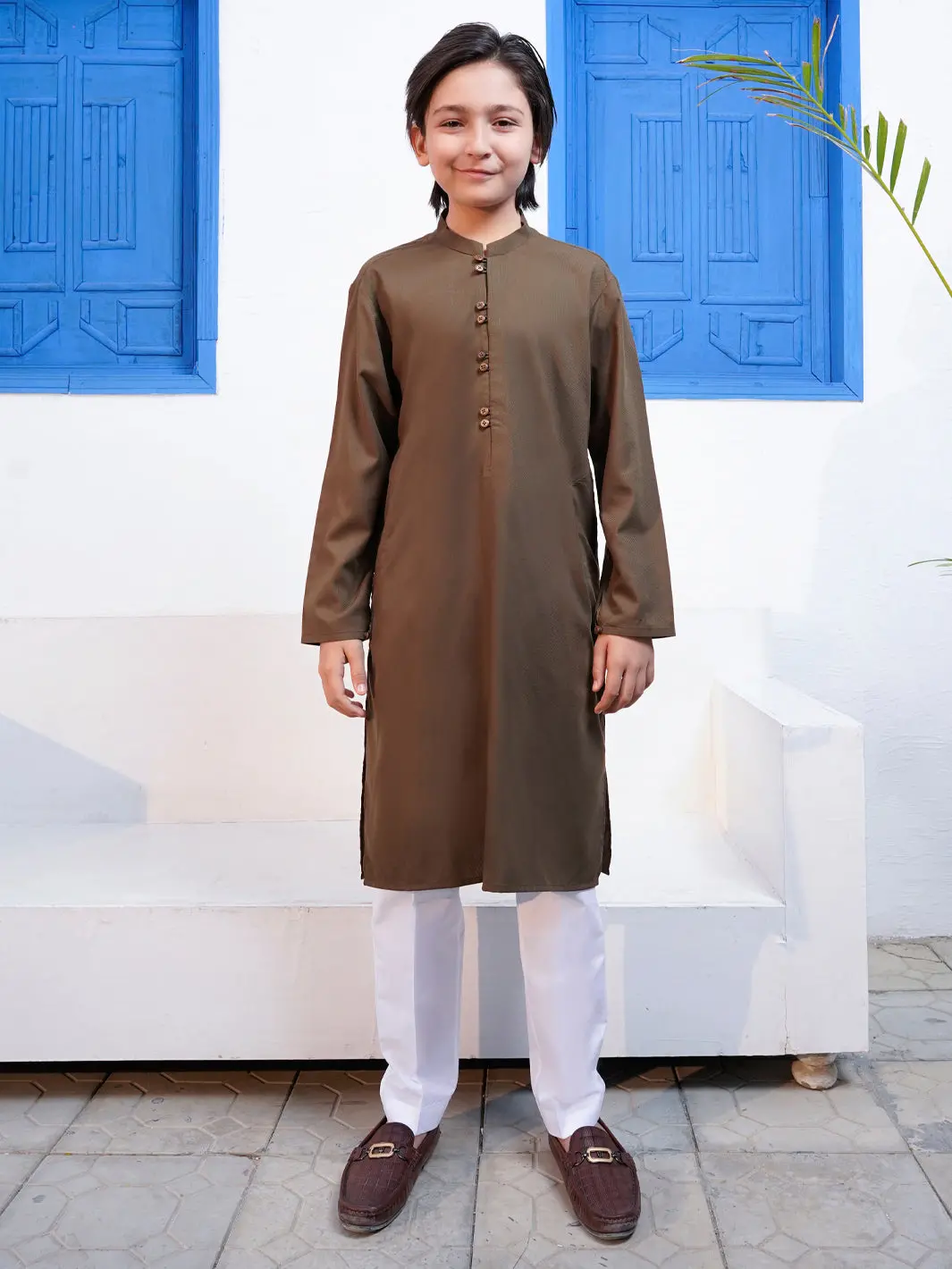 Olive Green Blended Kurta - Alt-K-055 1