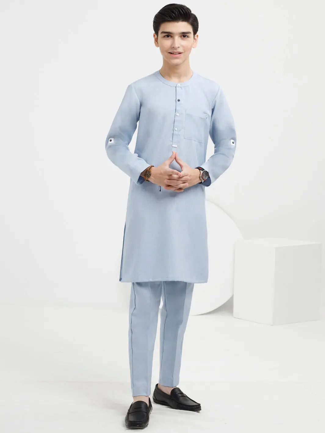 Light Blue Blended Kurta Trouser - Alt-Kt-057 1