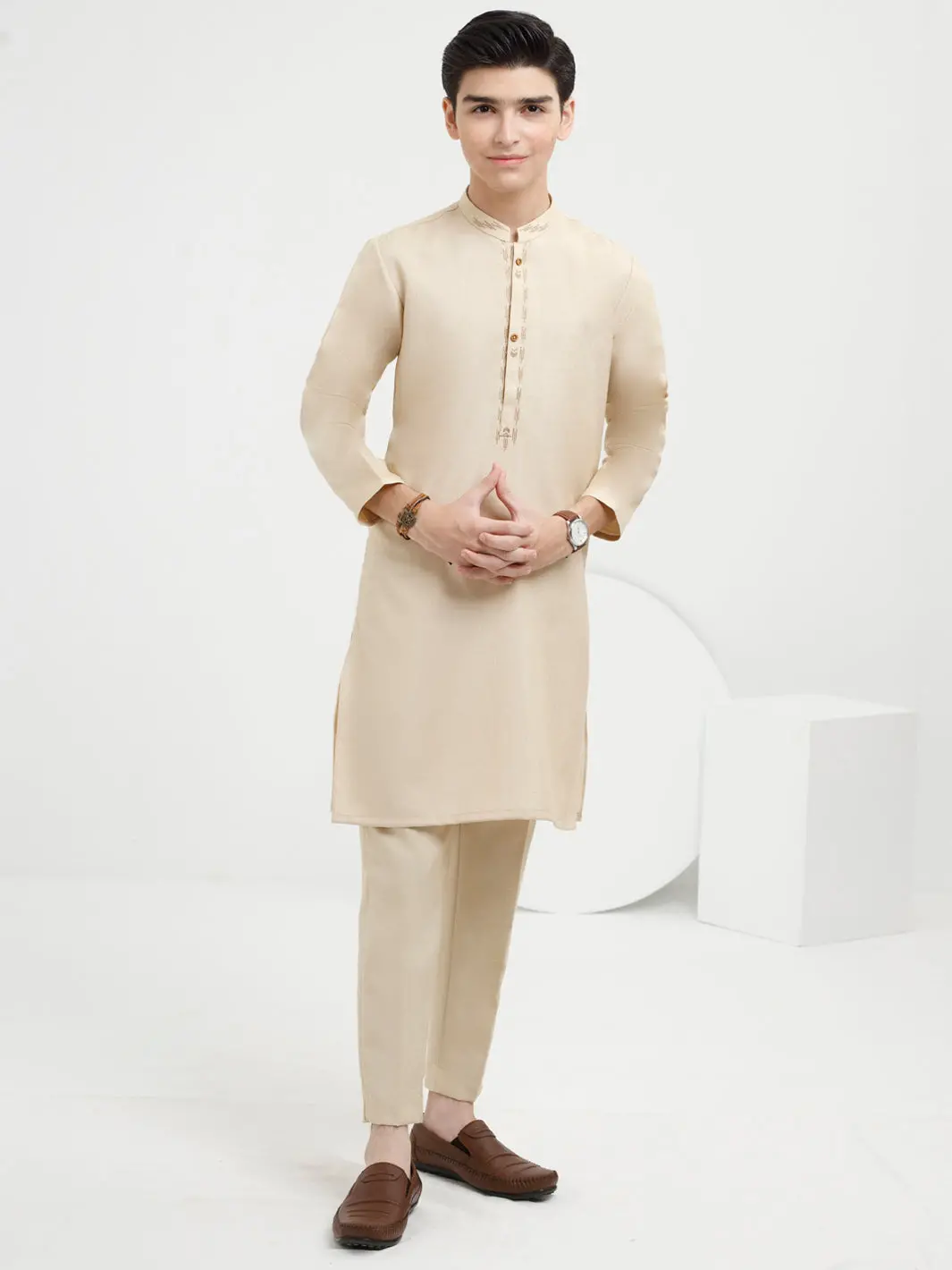 Beige Blended Kurta Trouser - Alt-Kt-056 1