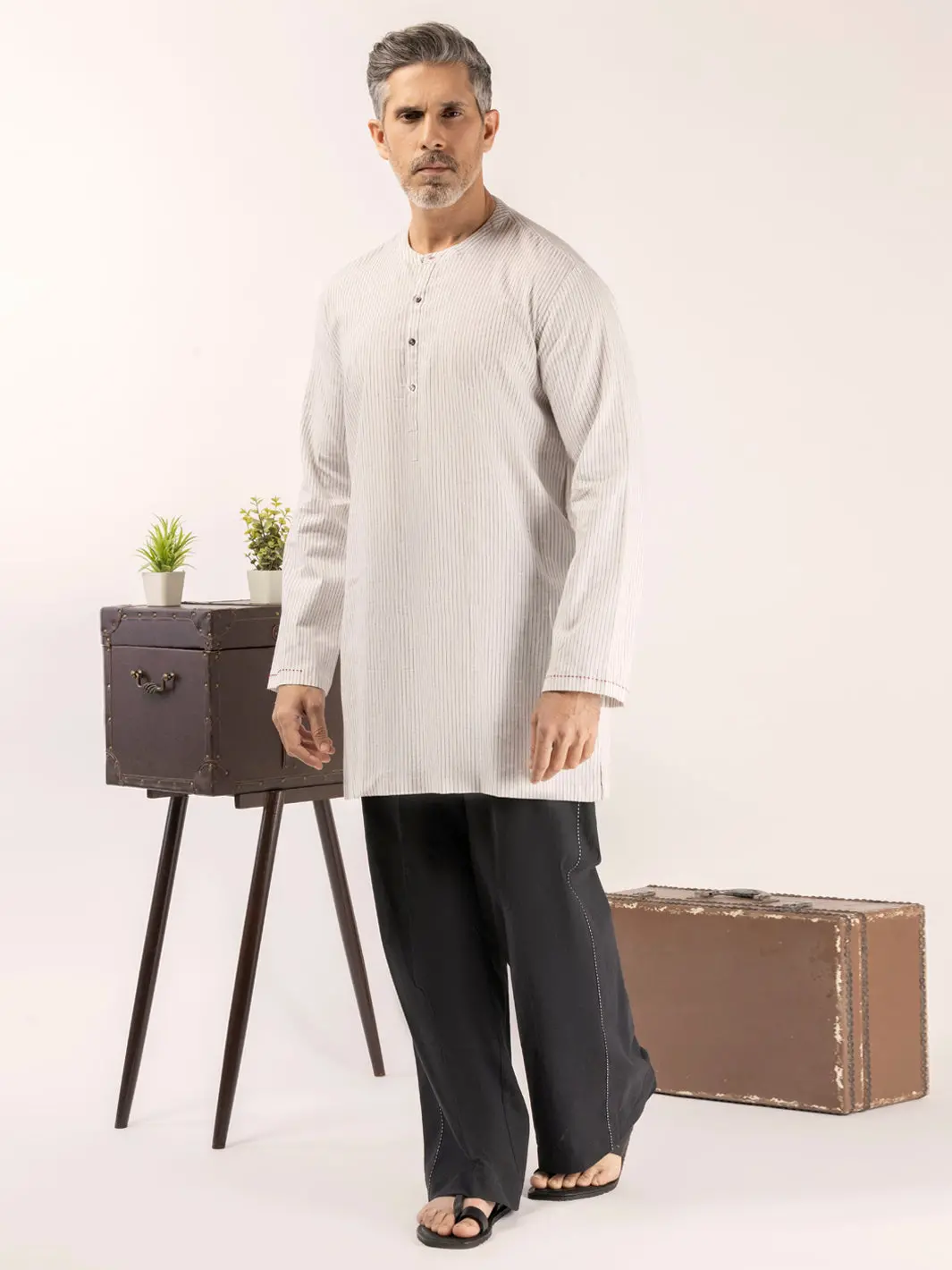 White Blended Kurta - Alcr-K-056 1