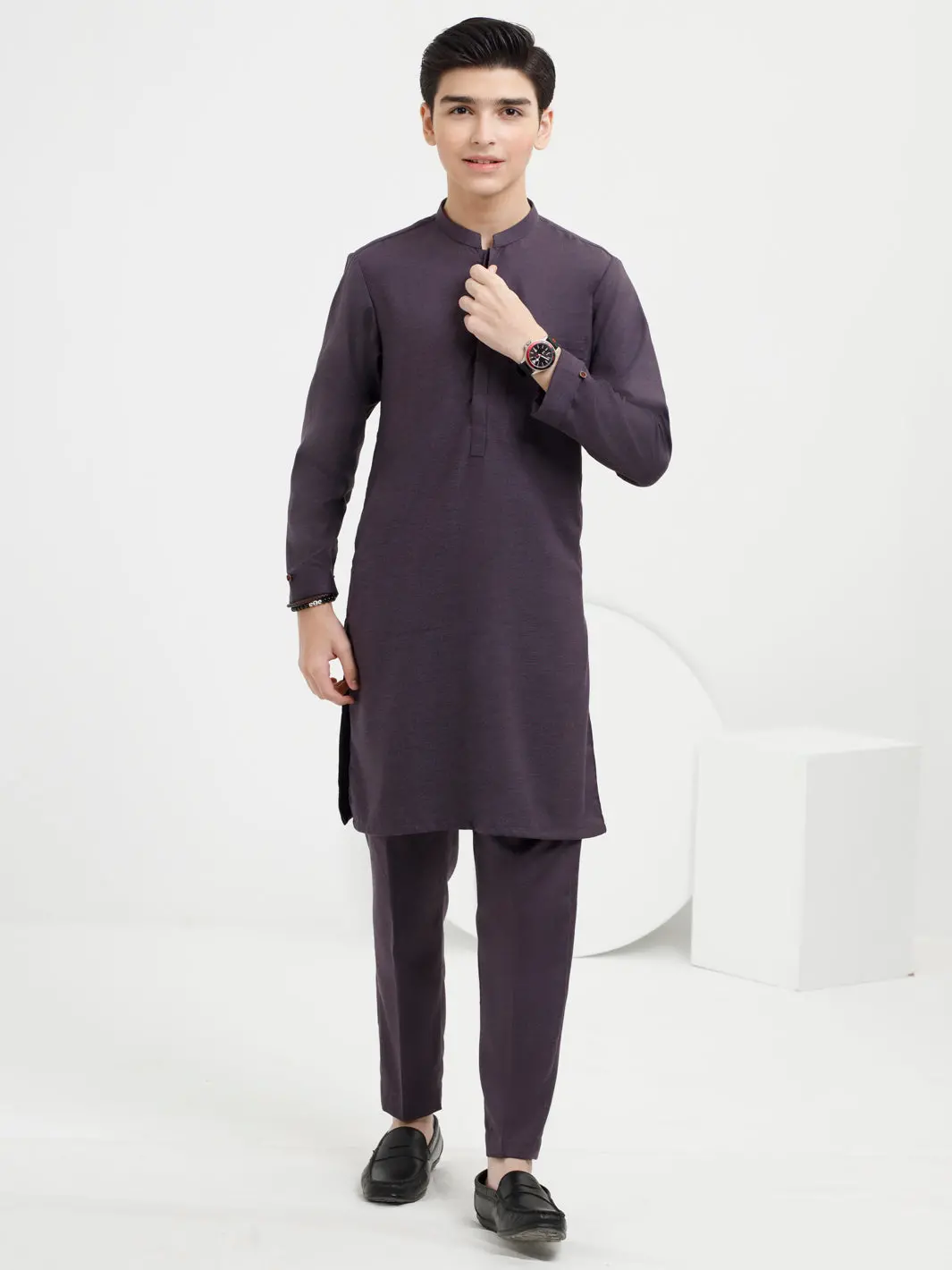 Dark Purple Blended Kurta Trouser - Alt-Kt-058B 1