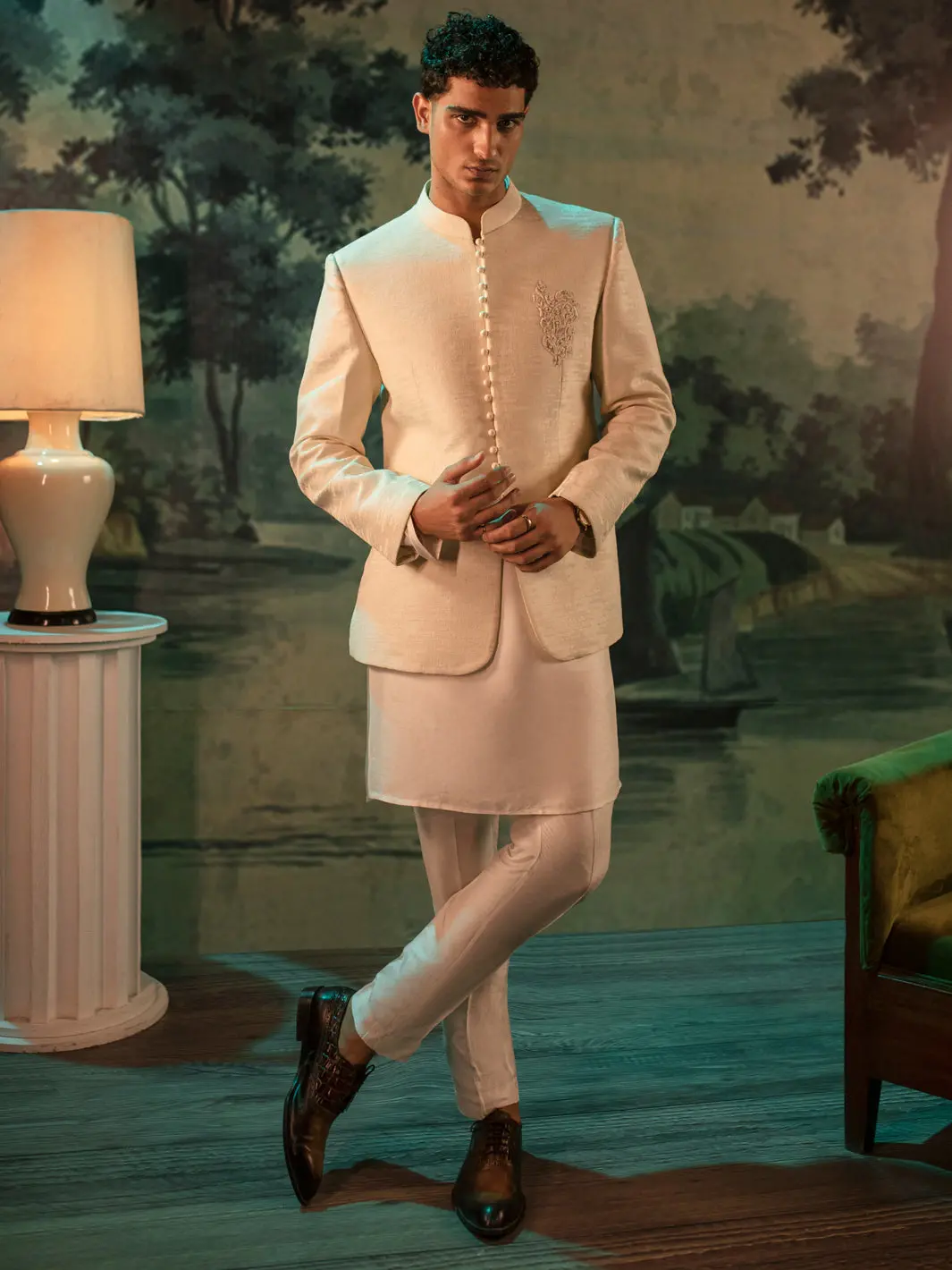 Off White Blended Prince Coat - Al-Pcs-060 1