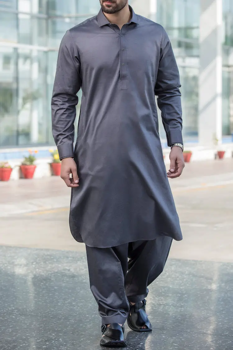 Grey Kameez Shalwar - Alwa-Ks-061 1