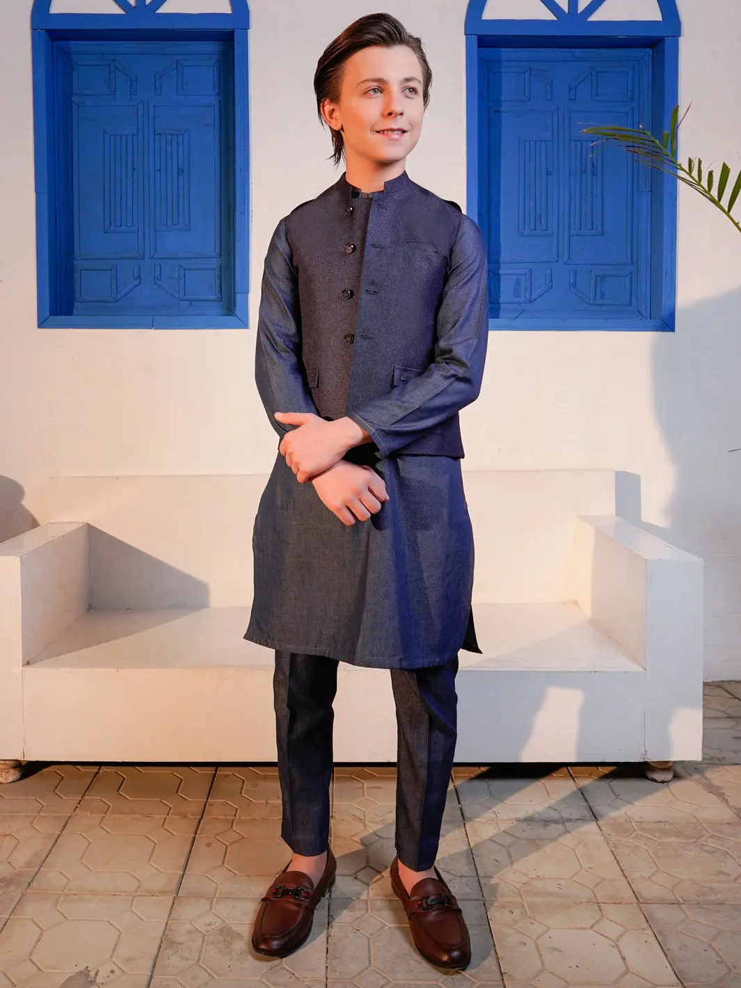 Dark Blue Blended Waistcoat - Alt-Wc-013 1
