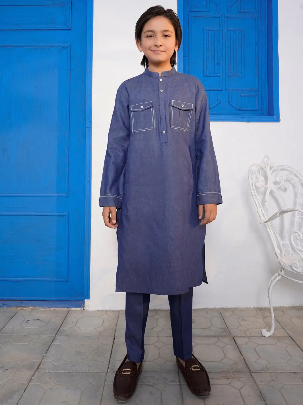 Blue Blended Kurta Trouser - Alt-Kt-066 1