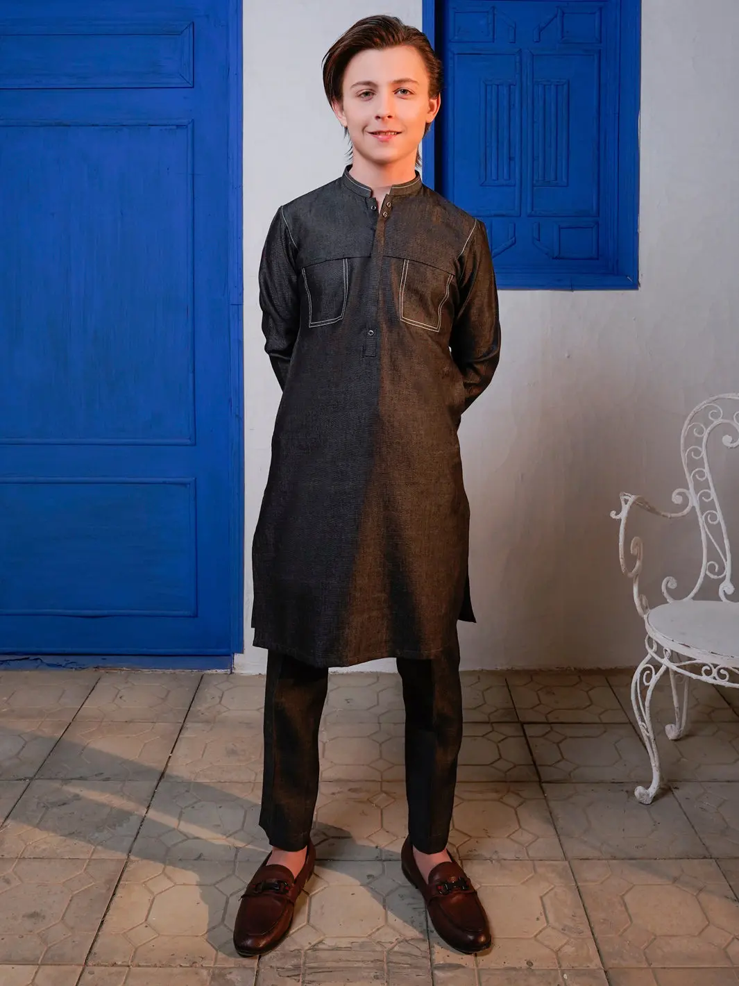 Grey Blended Kurta Trouser - Alt-Kt-068 1