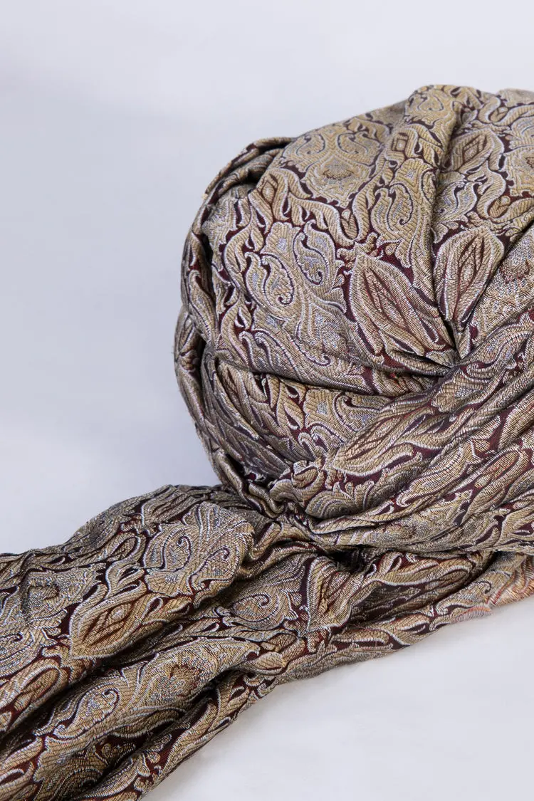 Gold & Maroon Turban - Al-Tb-072 2