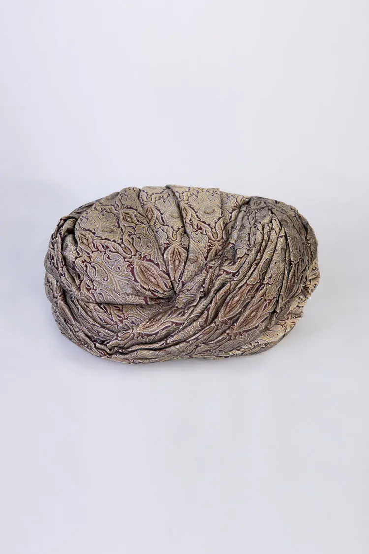 Gold & Maroon Turban - Al-Tb-072 1