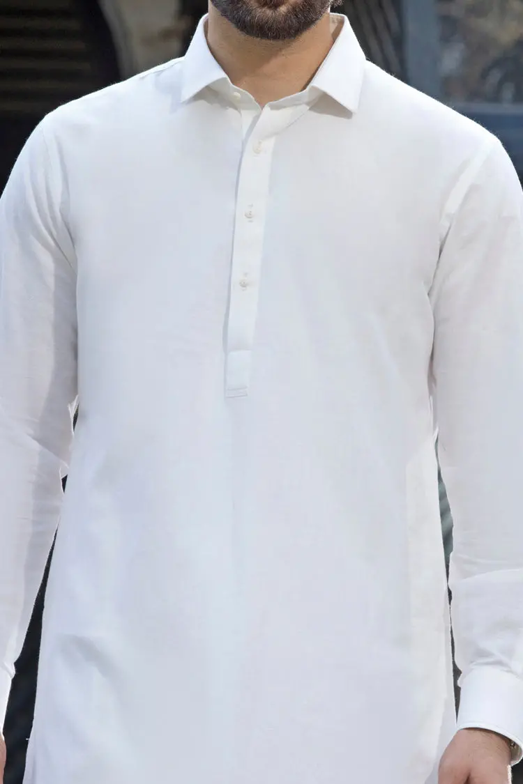 Off White Cotton Kameez Shalwar - Alwa-Ks-077 2