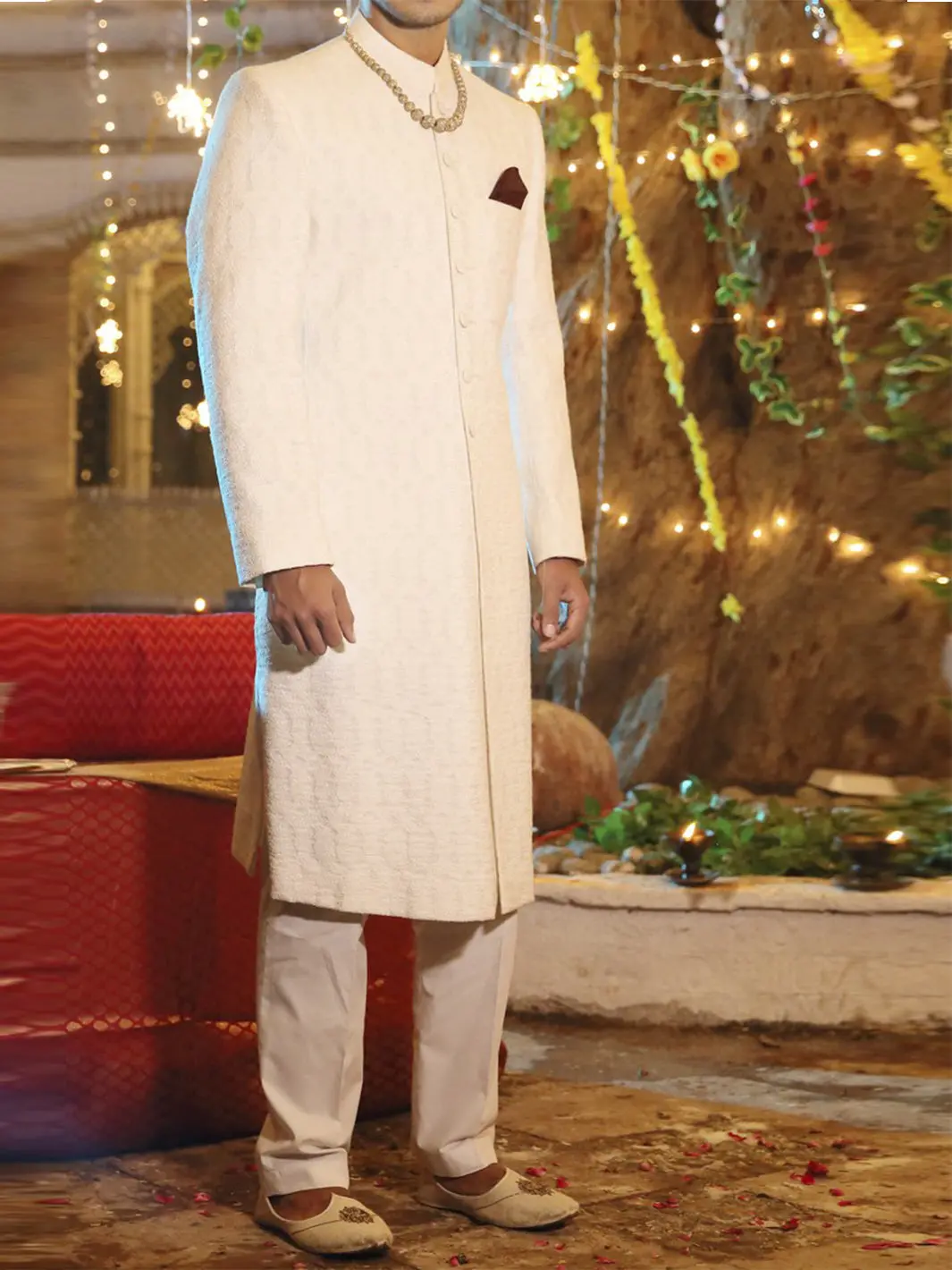 Off White Sherwani - Al-Sw-079 1