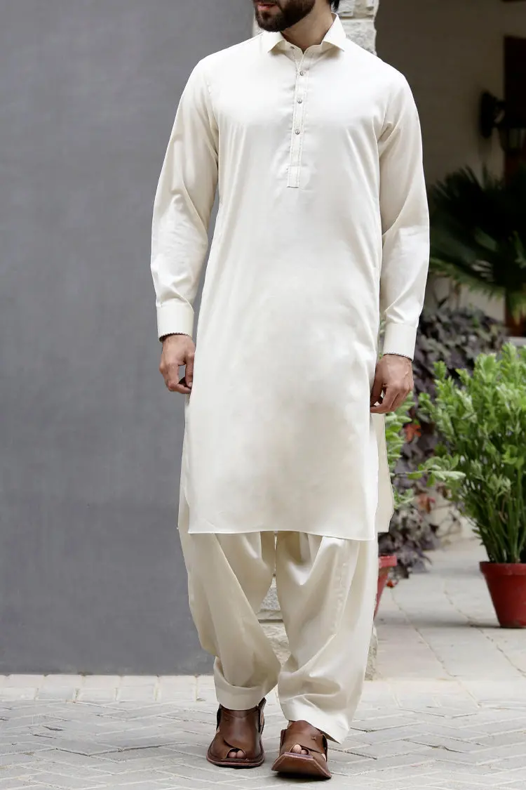 Cream Kameez Shalwar - Alwa-Ks-096 1