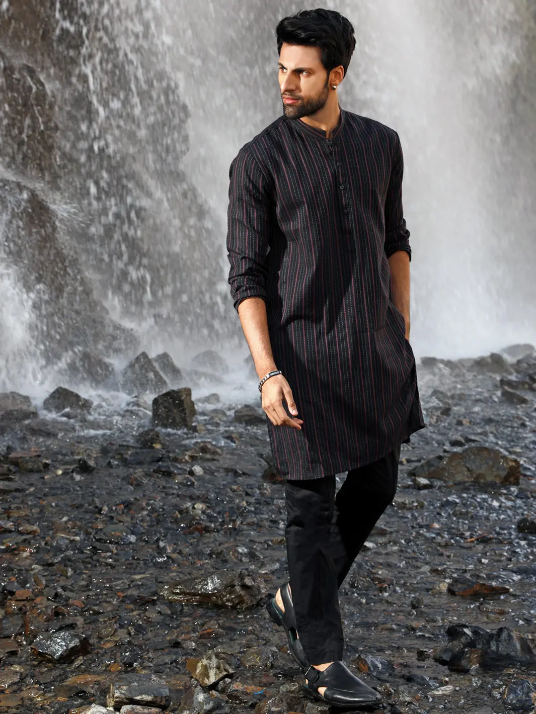 Black Kurta - Al-K-1003 1