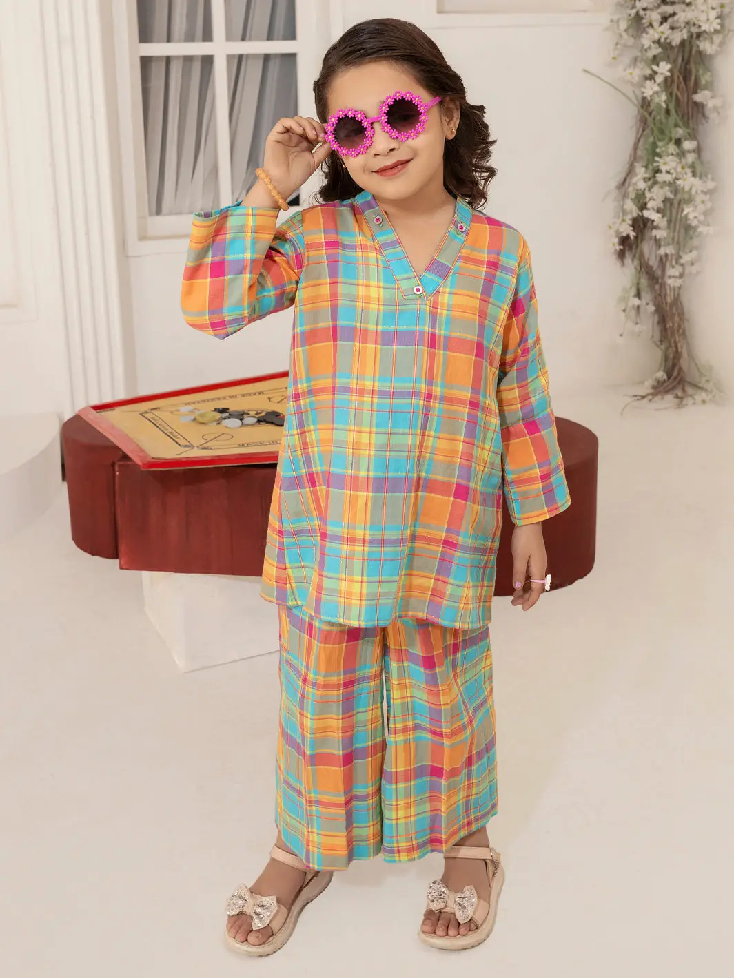 Multicolor Yarn Dyed 2 Piece Stitched - Algr-2Ps-Lks-1008 1