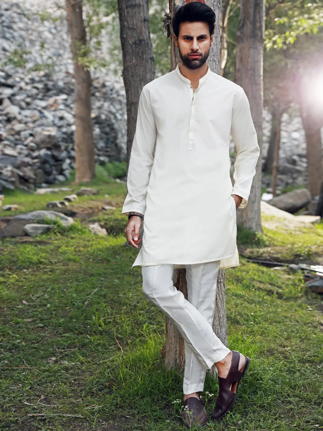 Off White Kurta - Al-K-1014 1