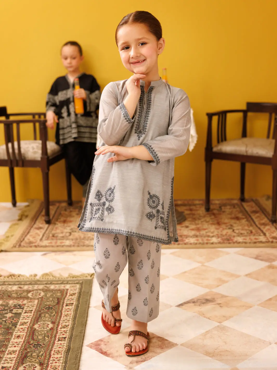 Grey Paper Cotton 2Pc Stitched - Algr-2Ps-Lks-1016 1