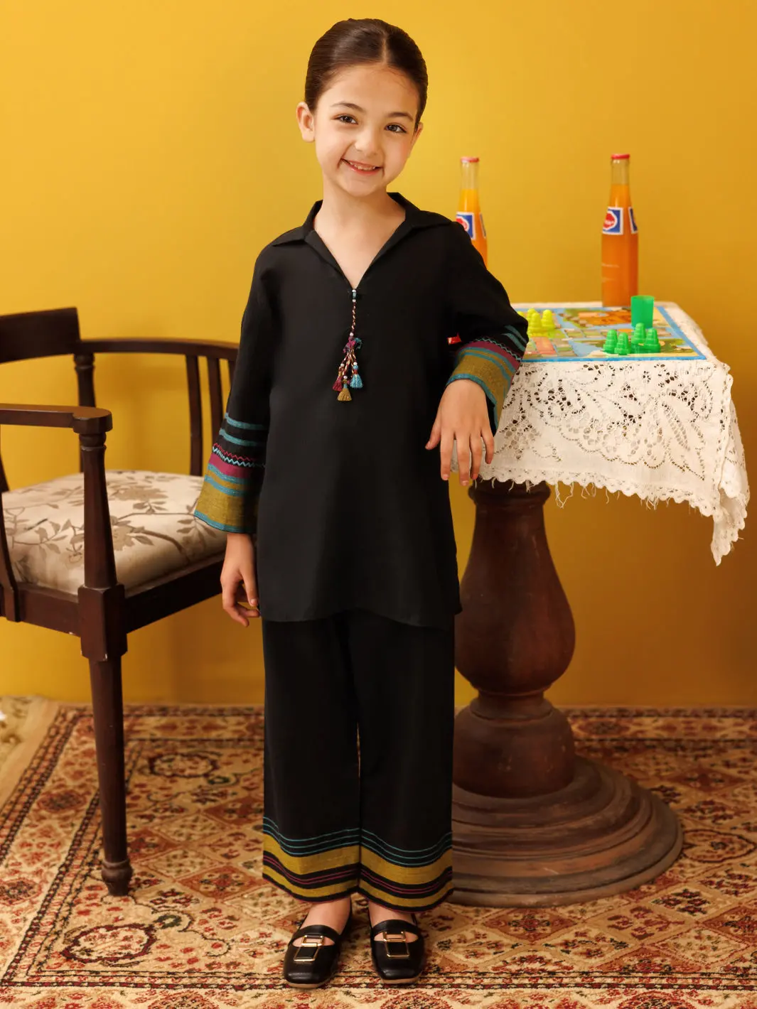 Black Yarn Dyed 2Pc Stitched - Algr-2Ps-Lks-1017 1