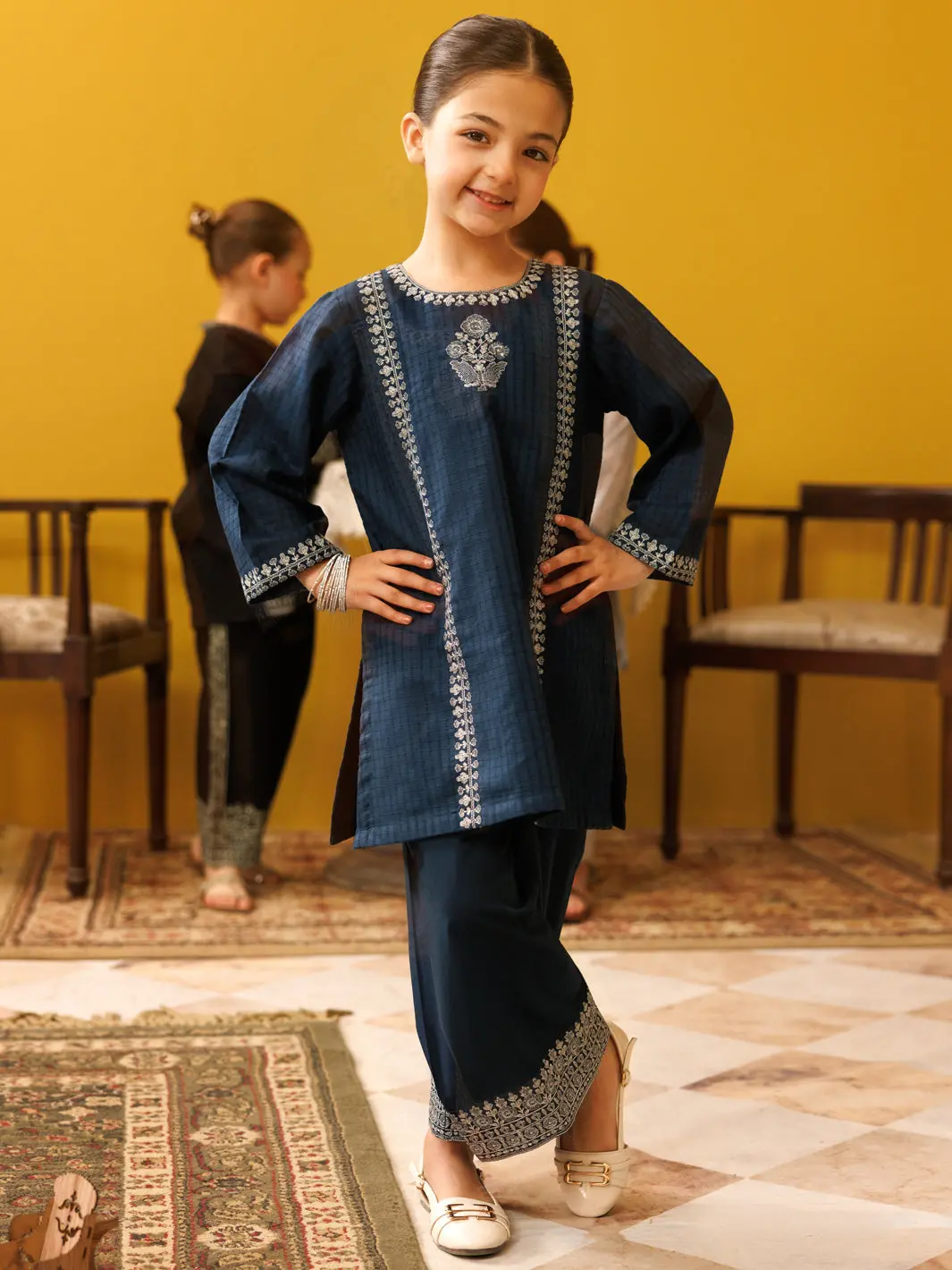 Blue Dobby 2Pc Stitched - Algr-2Ps-Lks-1018 1