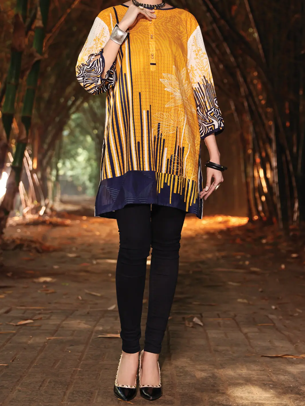 Yellow Lawn Tunic - Alp-Lk-1020 1