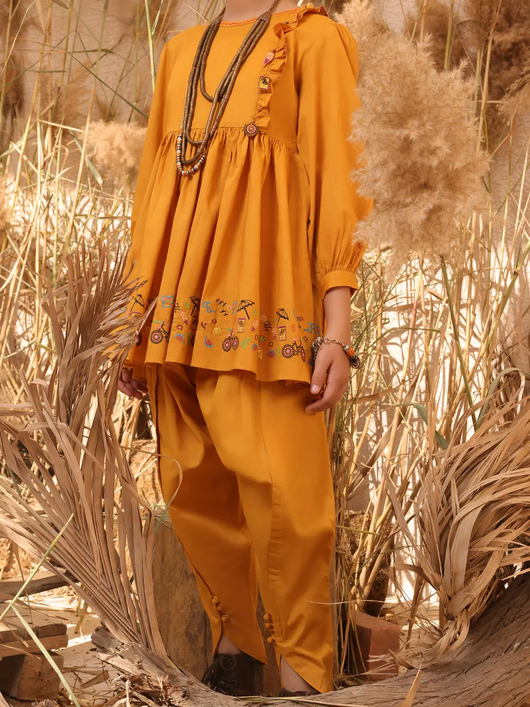 Yellow Dyed 2 Piece Stitched - Alt-2Ps-Lks-1023 1