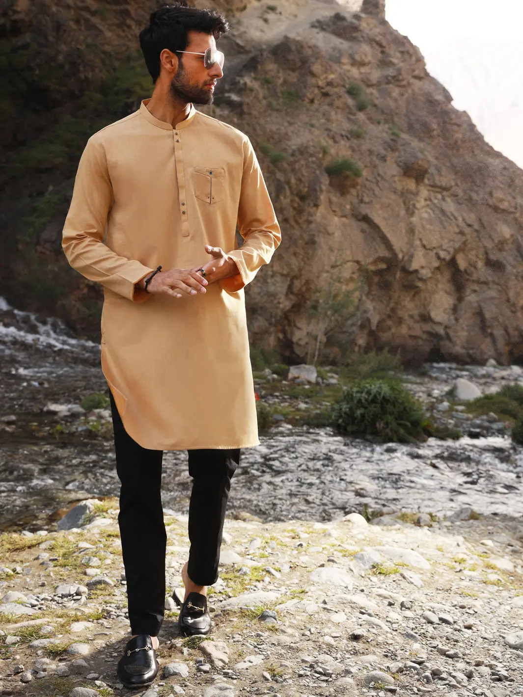 Yellow Kurta - Al-K-1023 1