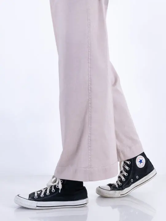 Beige Cambric Girl Trousers - Alt-T-1024 1