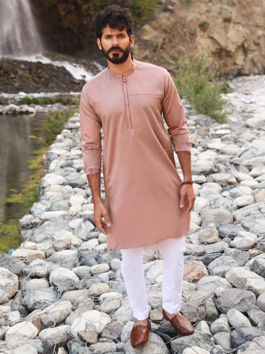 Peach Kurta - Al-K-1027 1