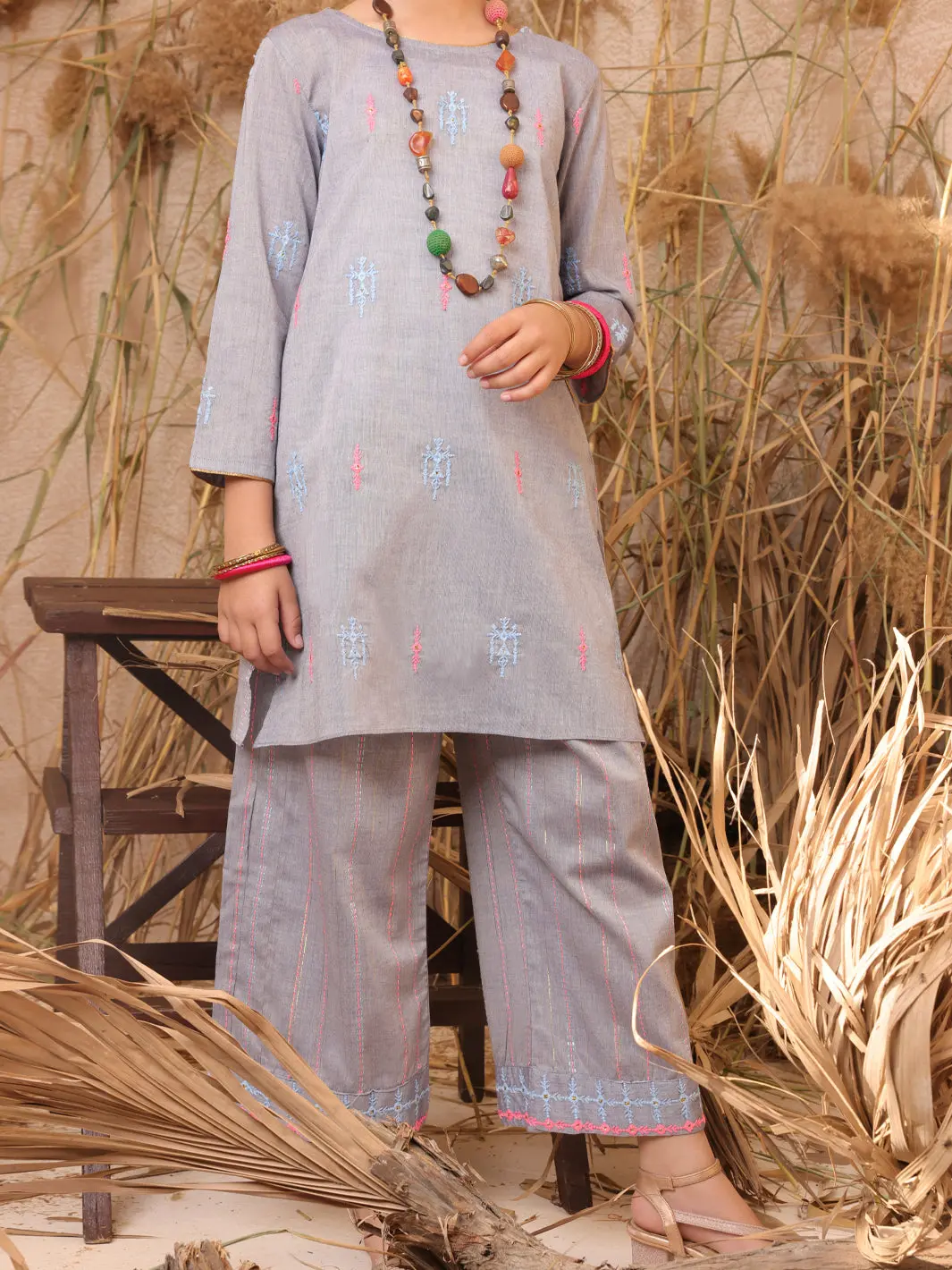 Grey Yarn Dyed 2 Piece Stitched - Alt-2Ps-Lks-1029 1