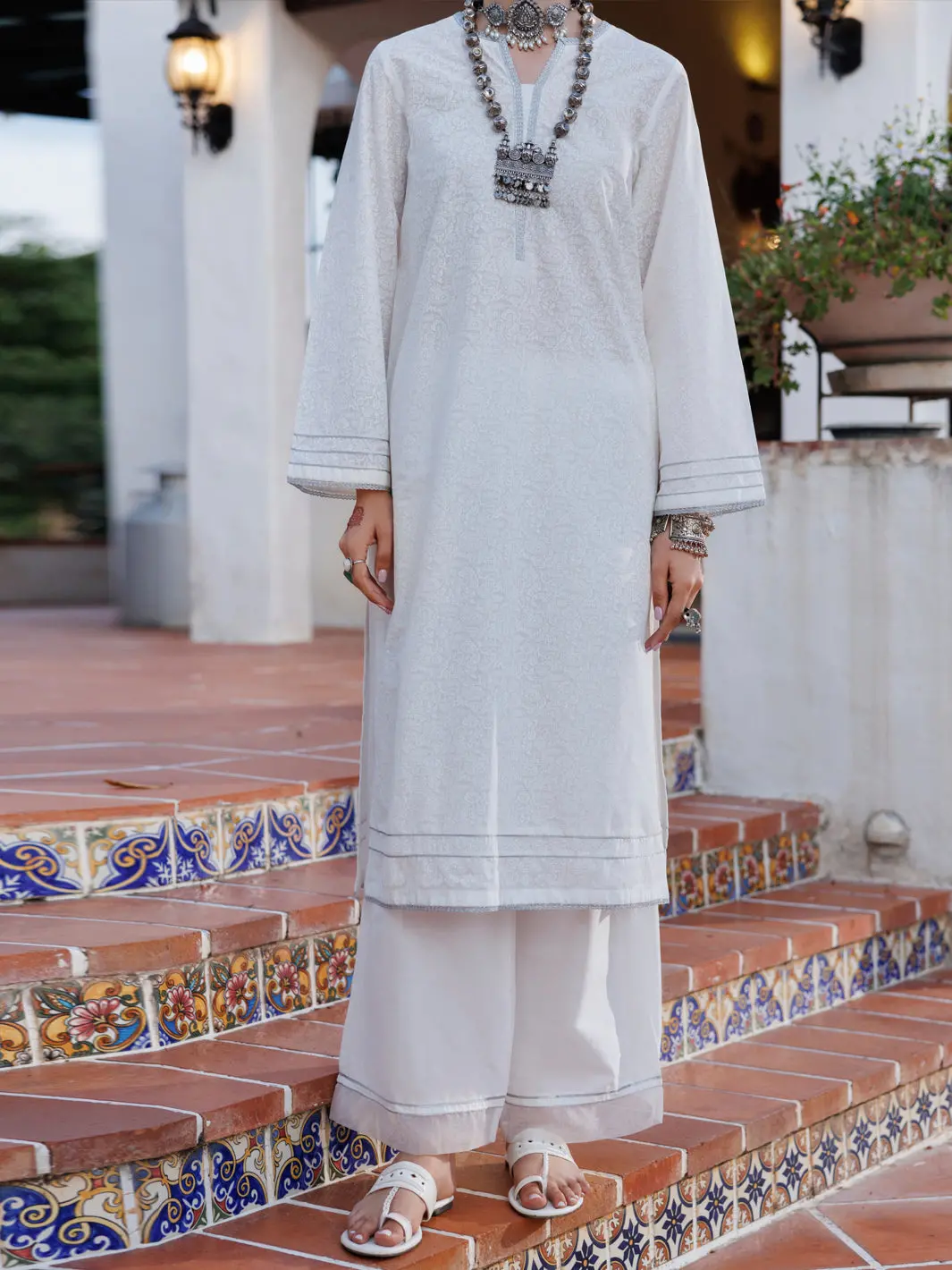 White Lawn Kurti - Al-Lk-1030 1
