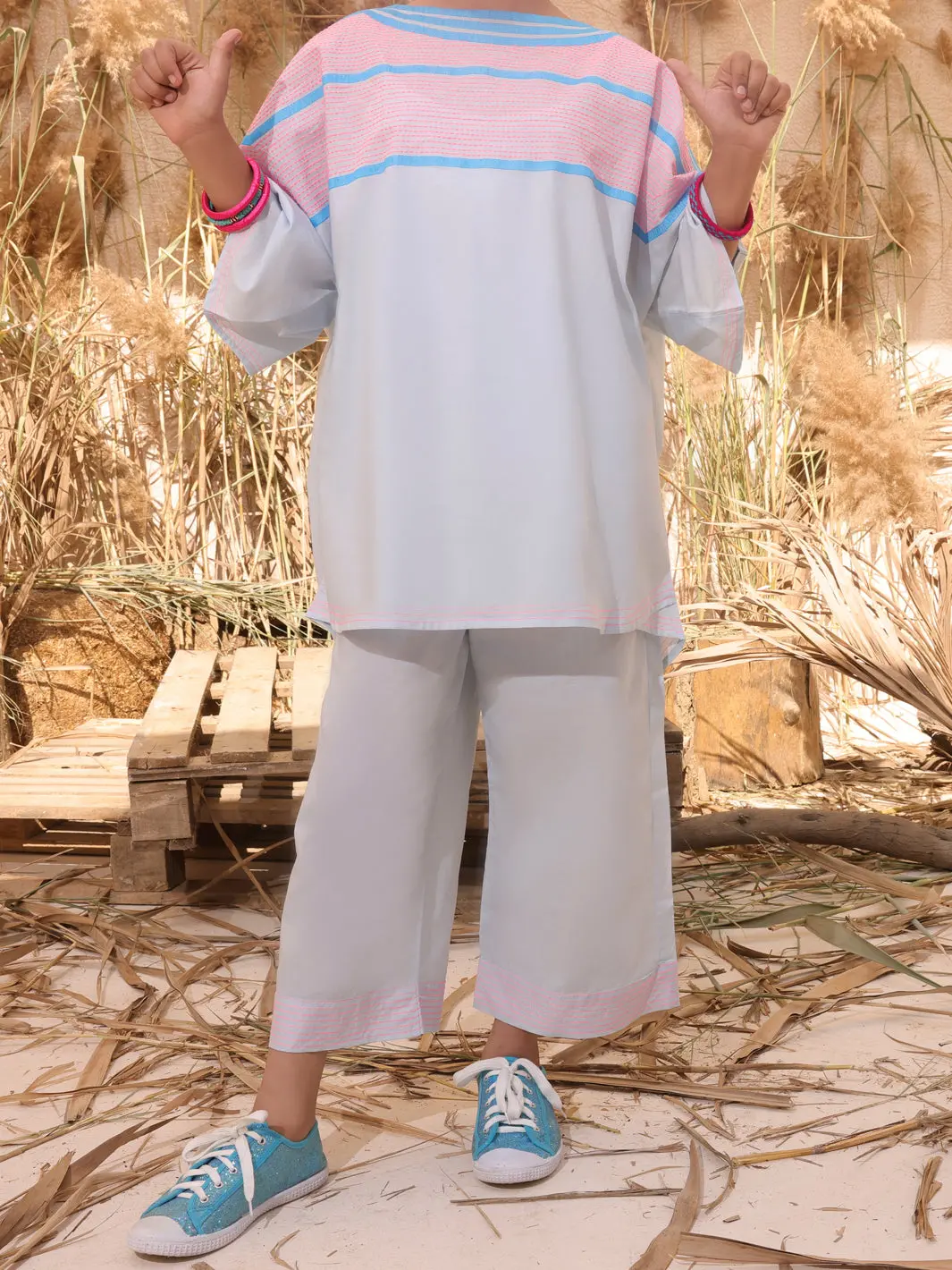 Ice Blue Dyed 2 Piece Stitched - Alt-2Ps-Lks-1033 1